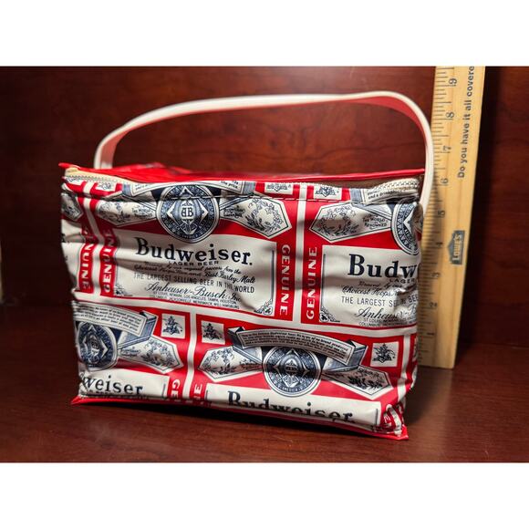Vintage Budweiser Insulated Soft Shell Lunch Box Six Pack Bag Cooler - Picture 2 of 9
